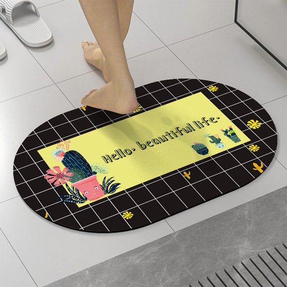 Alfombrilla de baño de tierra de diatomeas | Alfombra de baño superabsorbente de secado rápido | Alfombrilla antideslizante con base de goma para ducha, bañera y lavabo