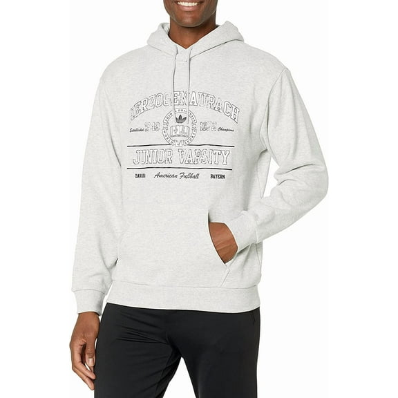 Adidas Originals Men's College Hoodie, Light Grey Heather, Medium