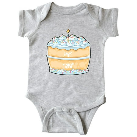 

Inktastic Cute Cake with Confetti Sprinkles and Candle Gift Baby Boy or Baby Girl Bodysuit