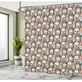 thumbnail image 4 of Ambesonne Floral Shower Curtain, Vintage Flowers Dots Leaves, 69"Wx84"L, Burnt Sienna Pale Green, 4 of 4