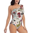 thumbnail image 3 of Honeii London Landmark1 for women's one-piece swimsuit featuring a chic one-shoulder design experience elegance and style in the water-Small, 3 of 6