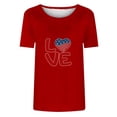 thumbnail image 4 of Fiudx Ofertas Flash Del Día Camiseta de Manga Corta con Cuello Redondo y Estampado Del Día de La Independencia para Mujer, Top/Camisa de Manga Corta con Cuello Redondo, 4 of 4
