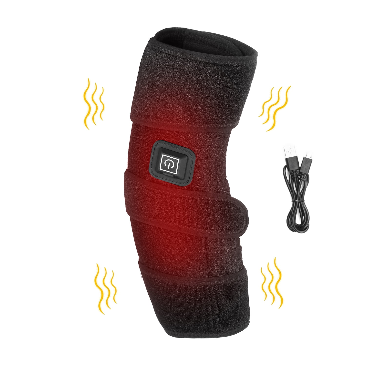 Heated Knee Brace for Pain Reusable Hot & Cold Wrap with Hook & Loop