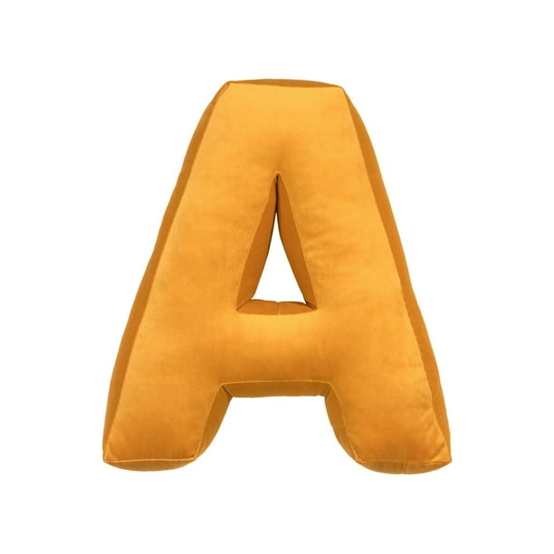 Bearachild Almohadas decorativas con letras del alfabeto, alfabeto inglés, lavables y suaves, para habitaciones infantiles, camas e interiores de Juegos de cama A 40*35*10