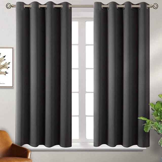 Cortinas Opacas, 2 Piezas Cortinas Blackout con Aislamiento Térmico para Estar/Recámara Ventana, con Ojales en la Parte Superior, Impermeable, Reducción Ruido