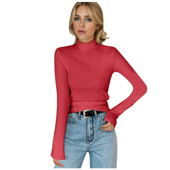 Thermal Shirts for Women turtle neck Long Sleeve Tops Undershirts Fitted Tops Winter Outfits Women Shirts Casual