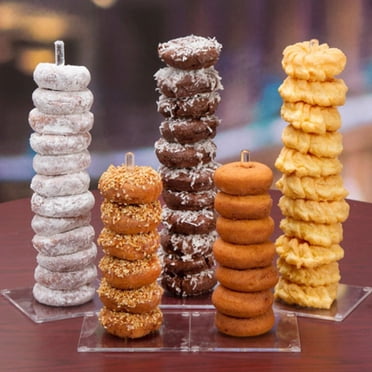 6-Pack Acrylic Donut Stands - Clear Stackable Display Towers For Desserts & Party Food