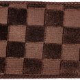 thumbnail image 2 of 2.5"x10yd Brown Velvet Checkered Satin, 2 of 2