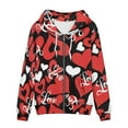 thumbnail image 3 of Renewold Love Heart Zippered Hoodies Jacket for Women Valentine's Day Crewneck Sweatshirt Street-Wear Size XL Trendy Yoga Cricket Clothing with Hood, 3 of 6