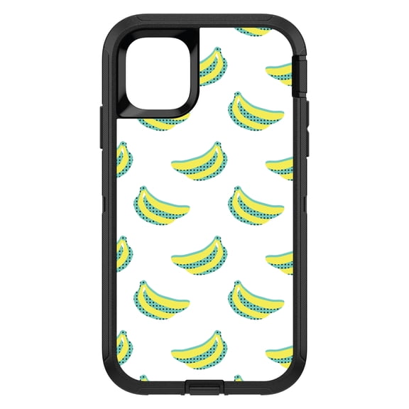 DistinctInk Custom SKIN / DECAL compatible with OtterBox Defender for iPhone 11 Pro MAX (6.5" Screen) - Summer Graphics - Banana Pattern - Yellow