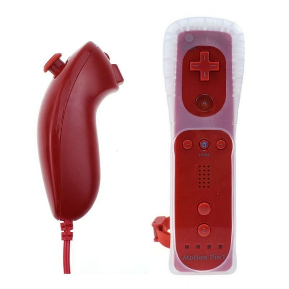 MesaSe PENGXAING Joystick 2 en 1 Manette de Jeu Sans Fil avec Étui en Silicone Compatible avec Wii/Wii U