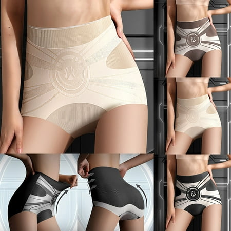 Kmdttou Women s Plus Size Underwear High Waisted Liquid Seamless Ice Silk Shaping Pants With Powerful Abdominal Tightening Hip Lifting And Shaping For Underwear (Regular & Plus Size)
