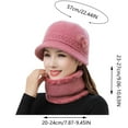thumbnail image 6 of WMTBSRSW 2-Pieces Winter Hat Scarf Set, Knit Warm Beanie Hat with Brim Fleece Lined Neck Warmer Slouchy Visor Hats Scarf for Women, 6 of 7