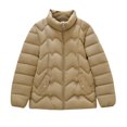 thumbnail image 4 of Packable Puffer Jacket Women Plus Size Winter Warm Jacket Padded Coats Lightweight Down Coat Long Sleeve Outerwear, 4 of 5