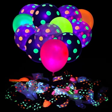DirectGlow 5" UV Blacklight Reactive Latex Balloons – Assorted Colors, 5-inch Round, For Glow Parties