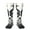 2 Black-2, variant on Artistic Black White Peacocks Knee Socks, High Socks Long Stretchy Sock Women Knee High Stocking, Long Socks for Women