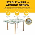 thumbnail image 4 of Eucalyptus Leaves Table Cloths for 5 Foot Rectangle Tables, Daisy Spring Floral Botanical Wooden Patio Waterproof Elastic Fitted Tablecloths, Washable Rectangular Table Cover for Camping, 4 of 8