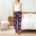 thumbnail image 4 of Kdxio Women's Comfy Stretch American With Lips Print Drawstring Pajama Pants-Large, 4 of 5