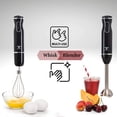 thumbnail image 4 of Moss & Stone Hand Blender - With Egg Whisk, Powerful 300- Watt - Stick Blender, Hand Mixer Set Stainless Steel Shaft & Blades, Handheld Blender With Ergonomic Handle (Black Without Chopper), 4 of 8