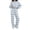 Light Blue, variant on Satingcolo Womens Striped Print Sets Mock Neck Sweatshirt & Long Pants Sets 2 Piece Lounge Outfits Sets for Daily Wear M
