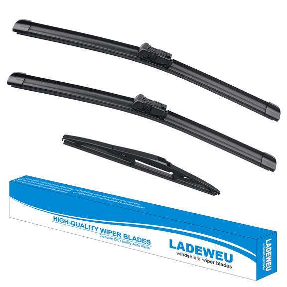 LADEWEU® Silicone Wiper Blades Replacement For Lexus RX350 2016-2022 RX450h 2016-2022,OEM Quality All-Season Front Rear Windshield Wiper Blades - 26" 21" 16"(Pack 3)