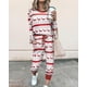 thumbnail image 1 of Sunloudy Conjunto de ropa de dos piezas de Halloween para mujer, jersey con estampado de esqueleto negro y pantalones con bolsillos, S/ M/ L Sunloudy moda, 1 of 2