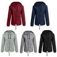 thumbnail image 2 of Raincoats for Women Waterproof Lightweight Rain Jackets Windbreaker Packable Outdoor Hiking Hooded Jacket, 2 of 10