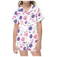 thumbnail image 3 of Girls' Easter Print Short Sleeve Shorts Two Piece Pajama Set Size 8-9 Years, 3 of 3