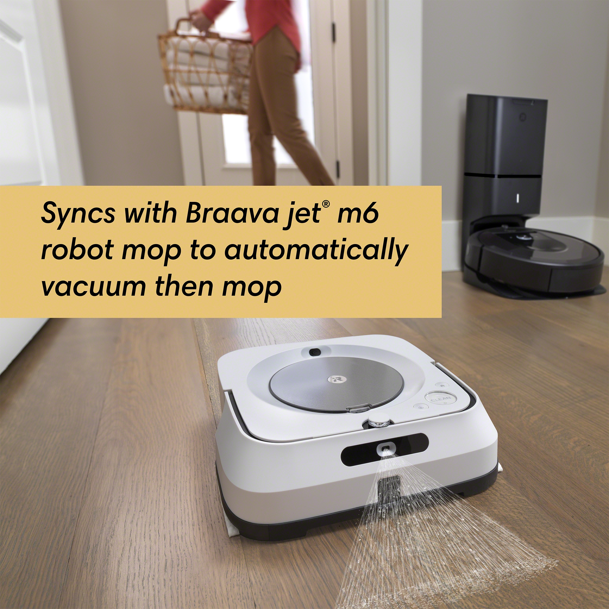 iRobot Braava Jet M6 (6110) Ultimate Robot Mop- Wi-Fi Connected, Precision Jet Spray, Smart Mapping, Works with Google Home, Ideal for Multiple Rooms, Recharges and Resumes - image 13 of 23