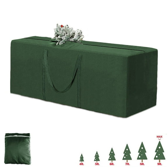 ASTRAEA Christmas Tree Storage Bag, Heavy Duty Durable Xmas Tree Storage Box with Zipper & Handles for 9FT Artificial Trees, Green