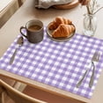 thumbnail image 3 of Purple Placemats Set of 6 Country French Rustic Buffalo Plaid Modern Art Place Mats Indoor Wipeable Table Mats Washable Cloth Dining Table Placemats for Kitchen Holiday Party Home Decor 13x19 Inch, 3 of 9