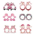 thumbnail image 3 of 6pcs Pink Merry Christmas Paper Glasses,Christmas  Party Quirky Children Adults Photo Props Decoration Supplies (A-6pcs), 3 of 7