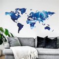 thumbnail image 1 of Calcomanías de pared con mapa del mundo azul, pegatinas de pared para dormitorio, sala de estar, TV, puerta, murales decorativos (mapa del mundo), 1 of 5