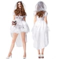 thumbnail image 4 of Vestido blanco de disfraz de novia Sexy de Cosplay de miedo de Halloween de moda para mujer Pompotops  ghjkhdj9828, 4 of 8