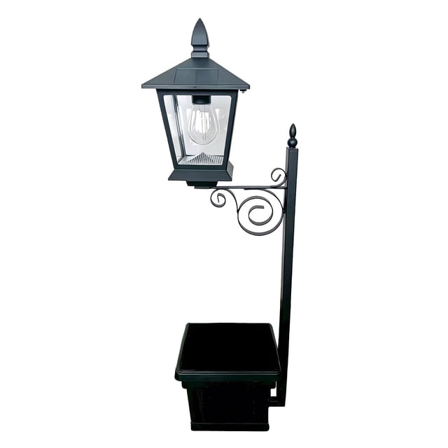 Solar Lights Outdoor 2 In 1 Lamp Post Light with Planter Waterproof for Porch Yard Garden Patio