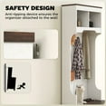 thumbnail image 2 of Resenkos 3-in-1 Hall Tree - With Shoe Storage & Coat Rack Bench, Entryway Furniture with 5 Hooks, White Wood Grain, 2 of 7