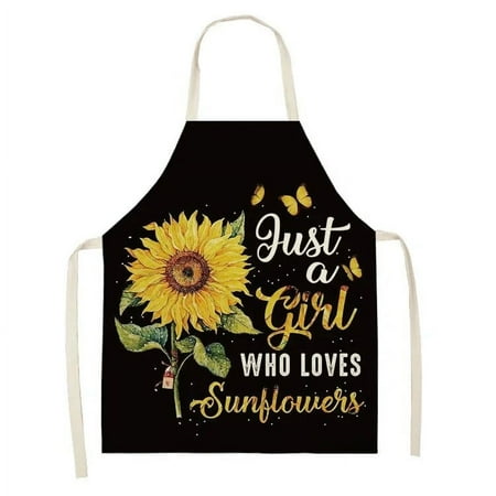 

Art Sunflower Pattern Print Living Room Furniture Cleaning Cooking Kitchen Apprentice Cooking Adult Children Anti Fouling Apron
