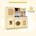 thumbnail image 3 of Costway Wooden Kids Kitchen Playset Pretend Play Kitchen with Real Sounds Lights Yellow, 3 of 10