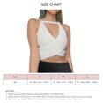 thumbnail image 2 of Top camisola sin espalda Ticfox con cordones cruzado Cuello en V profundo color puro Blanco S, 2 of 7