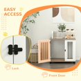 thumbnail image 5 of Barara King Dog House,Pet House,Dog Kennel Furniture Side End Table Indoor with Lockable Door,Walnut Brown, 5 of 8