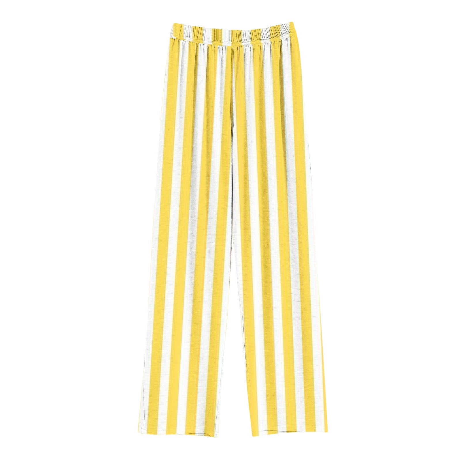 Lovzfmll Pants for Boys & Girls Stripe Print Elastic Waist Straight Lounge Pants Full Length Outfits for Kids 8-9 Years