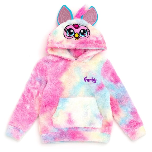 Hasbro Furby Cosplay Pullover Hoodie Cozy Sherpa Tie Dye Toddler to Big Kid