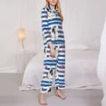 thumbnail image 3 of Pofeuu Bulldog Friend Print Womens Pajamas Set Long Sleeve Sleepwear Button Down Nightwear Soft Pj Lounge Sets Button Down Pajamas Women-X-Large, 3 of 7