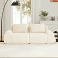 thumbnail image 3 of 82" Modular Sectional Sofa, Holaki Modern Flannelette Fabric Oversized 2-Seater Deep Seat Couch with Buckle Connection, Anti-Slip Base, Boneless Sofa for Living Room, No-Assembly, White, 3 of 13