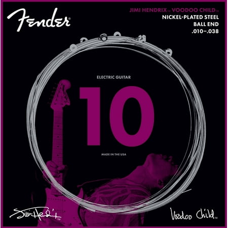 Fender Hendrix Voodoo Child Ball End NPS Electric Guitar Strings, 10-38