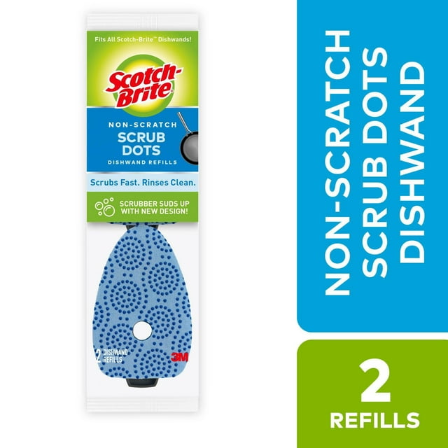 Scotch-Brite® Scrub Dots Non-Scratch Dishwand Refills, 487-2-12-CA, 2-Count