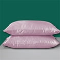 thumbnail image 5 of Godom 2Pcs Homeware Silk Pillow Cases Silk Double Pillowcase, Pink, 5 of 6