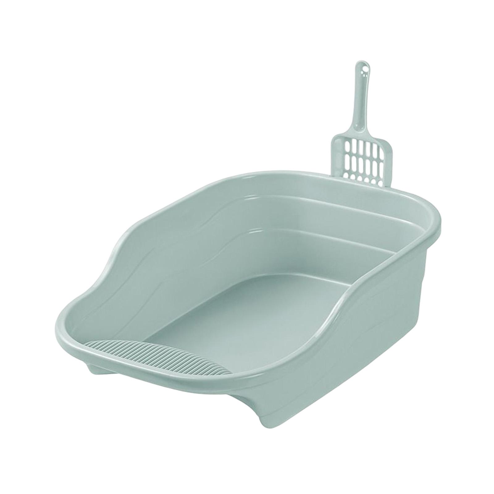 Fzaqwen Cat Anti Splashing High Sided Potty Toilet Portable Cat Sandbox Pet Blue