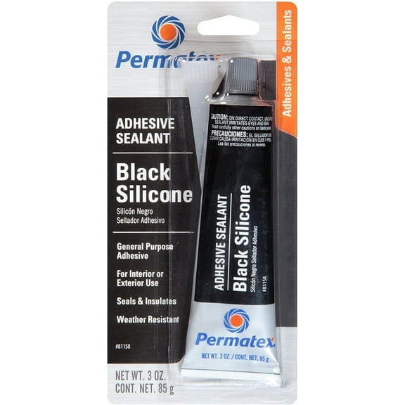 2PK Permatex 81158 #16 Black Silicone Adhesive - Each