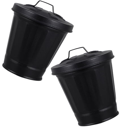 USHOBE Home Storage Bucket Black 2Pcs 3.7In
